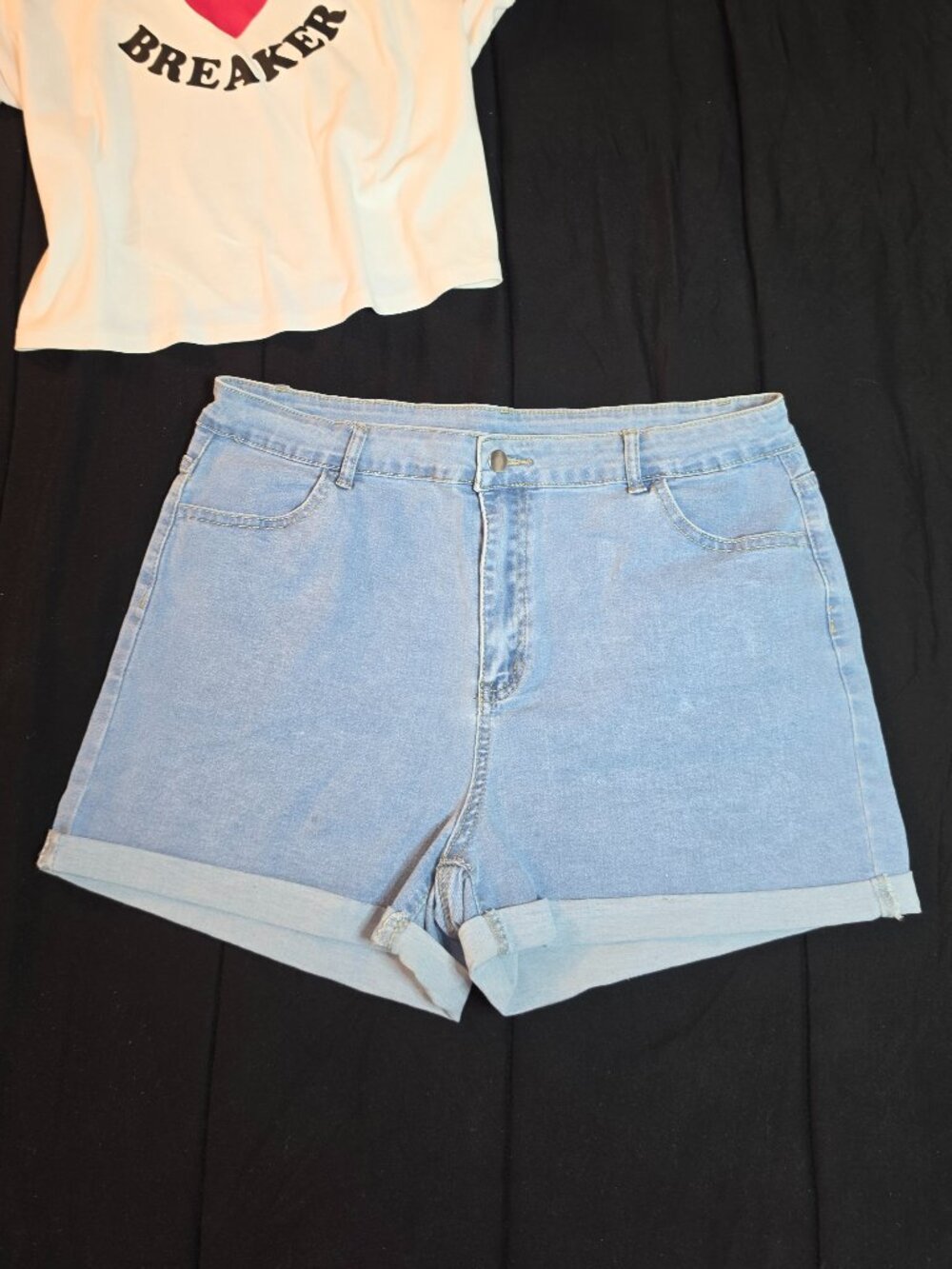 High Rise Shorts - Light Blue Wash